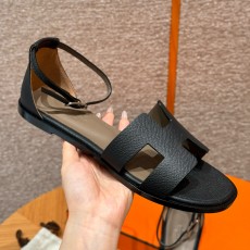 에르메스 Hermes 196 Santorini sandal Epsom&89 Noir