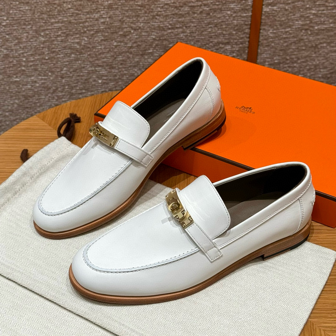 에르메스 Hermes 227 Destin loafer Calfskin&Blanc gold