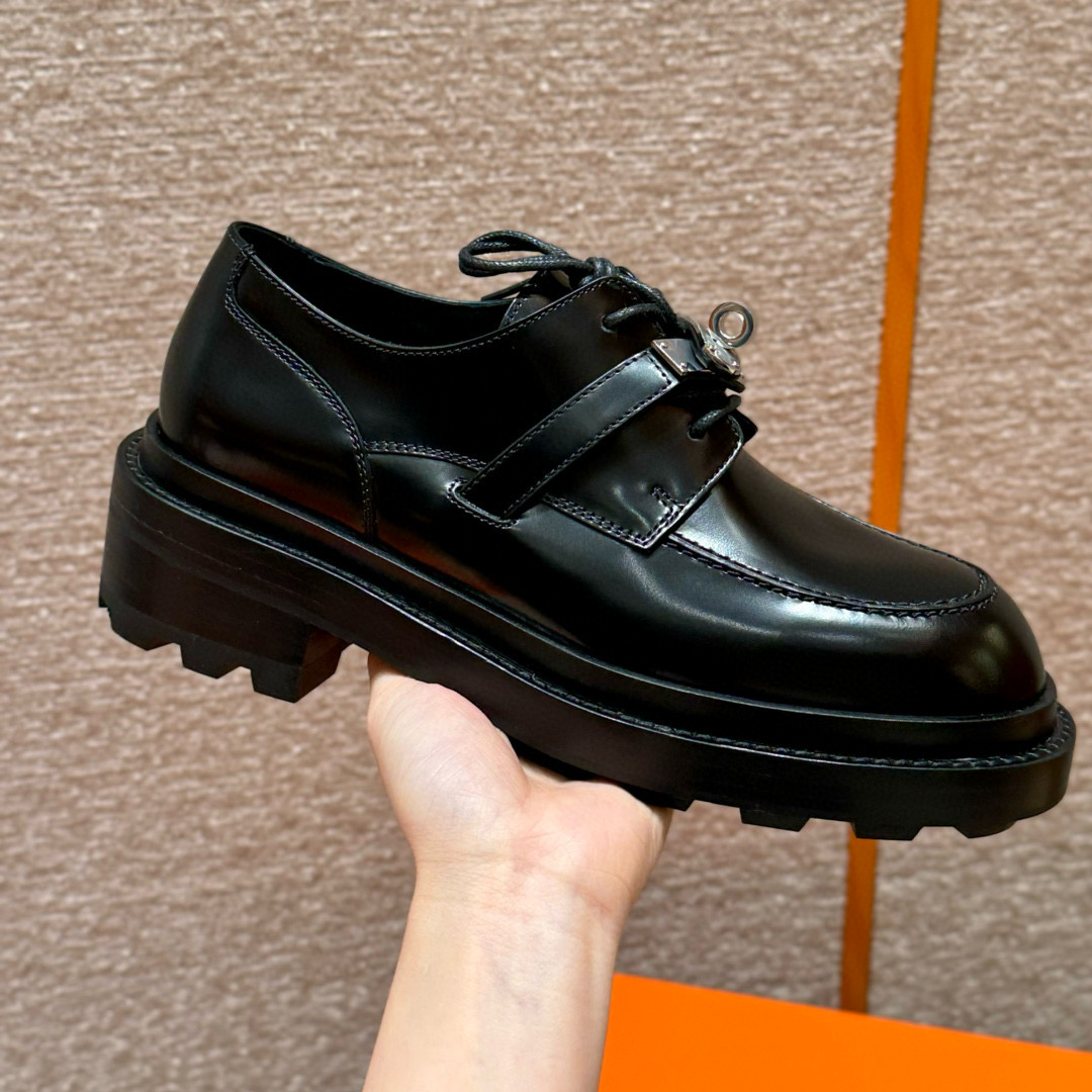 에르메스 Hermes 252 First oxford shoe Calfskin&89 Noir