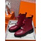 에르메스 Hermes 253 Funk Ankle Boot Calfskin&Rouge H