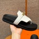 에르메스 Hermes 258 Empire Sandal Calfskin&01 Blanc gold
