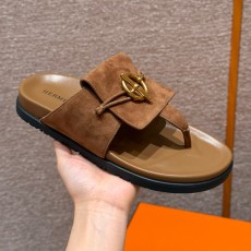 에르메스 Hermes 259 Joyce Sandal Chamois and Goat hide&Brun Fume