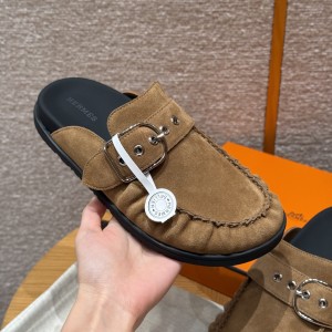 에르메스 Hermes 291 Hermes Key mule Chamois&Naturel