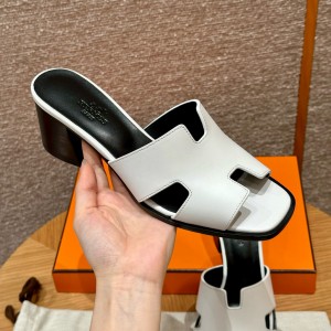 에르메스 Hermes 308 Helia 60 sandal Calfskin&01 Blanc