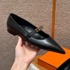 에르메스 Hermes 335 Kelly Ballet Flat Calfskin&89 Noir
