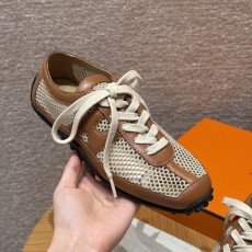 에르메스 Hermes 619 Kiga Sneaker Cowhide&Linen beige