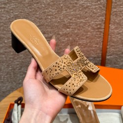 에르메스 Hermes 185 Oasis sandal Chamois Drilling Chever&Apricot color