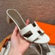 에르메스 Hermes 185 Oasis sandal Epsom&01 Blanc