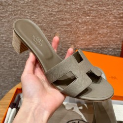에르메스 Hermes 185 Oasis sandal Epsom&M8 Gris Asphalte