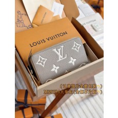 루이비통 Louis Vuitton M69794 Zippy Wallet Bicolor Monogram Empreinte Tourterelle Grey Cream 19.5cm