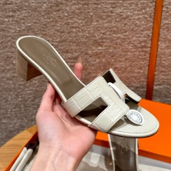 에르메스 Hermes 185 Oasis sandal Highlights Alligator&8L Beton