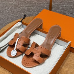 에르메스 Hermes 185 Oasis sandal KK Ostrich&37 Gold