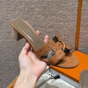 에르메스 Hermes 185 Oasis sandal KK Ostrich&37 Gold