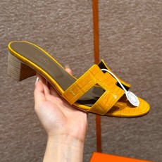 에르메스 Hermes 185 Oasis sandal Matte Alligator&9D Jaune Ambre