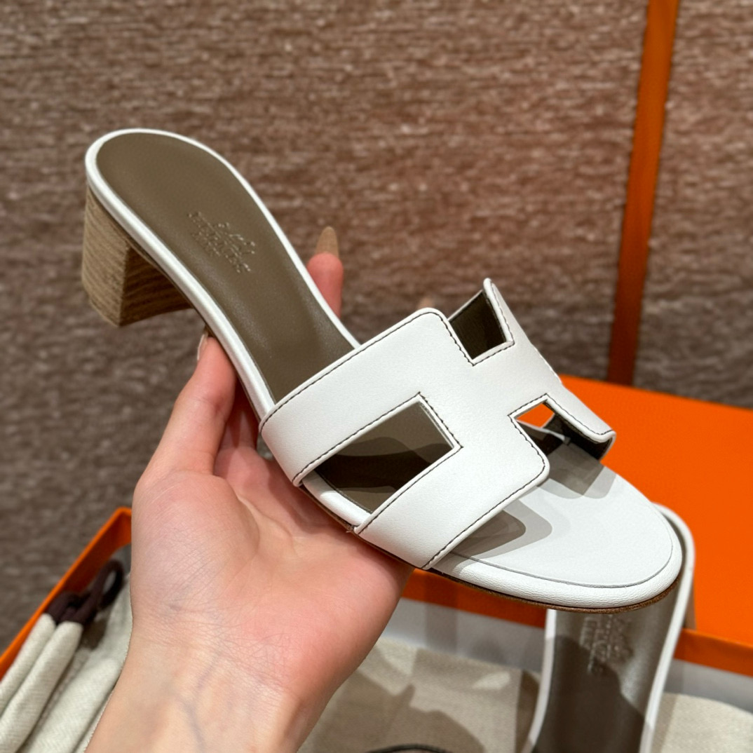 에르메스 Hermes 185 Oasis sandal Swift&01 Blanc