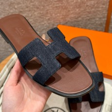 에르메스 Hermes 181 Oran sandal Cowboy&Cowboy blue and Gold