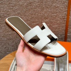 에르메스 Hermes 181 Oran sandal Epsom&01 Blanc