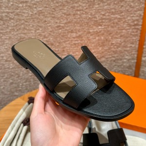 에르메스 Hermes 181 Oran sandal Epsom&89 Noir