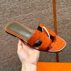 에르메스 Hermes 181 Oran sandal KK ostrich&93 Orange