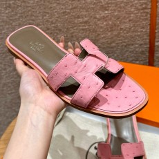에르메스 Hermes 181 Oran sandal KK ostrich&94 Terre Cuite