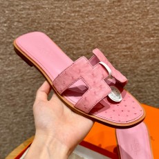 에르메스 Hermes 181 Oran sandal KK ostrich&94 Terre Cuite