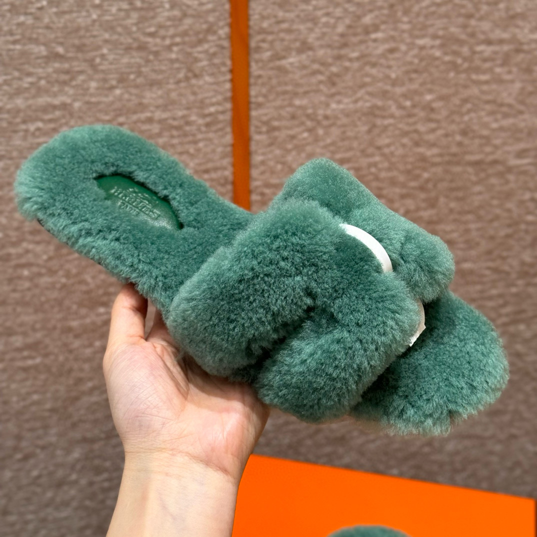 에르메스 Hermes 181 Oran sanda Woolskin&Green