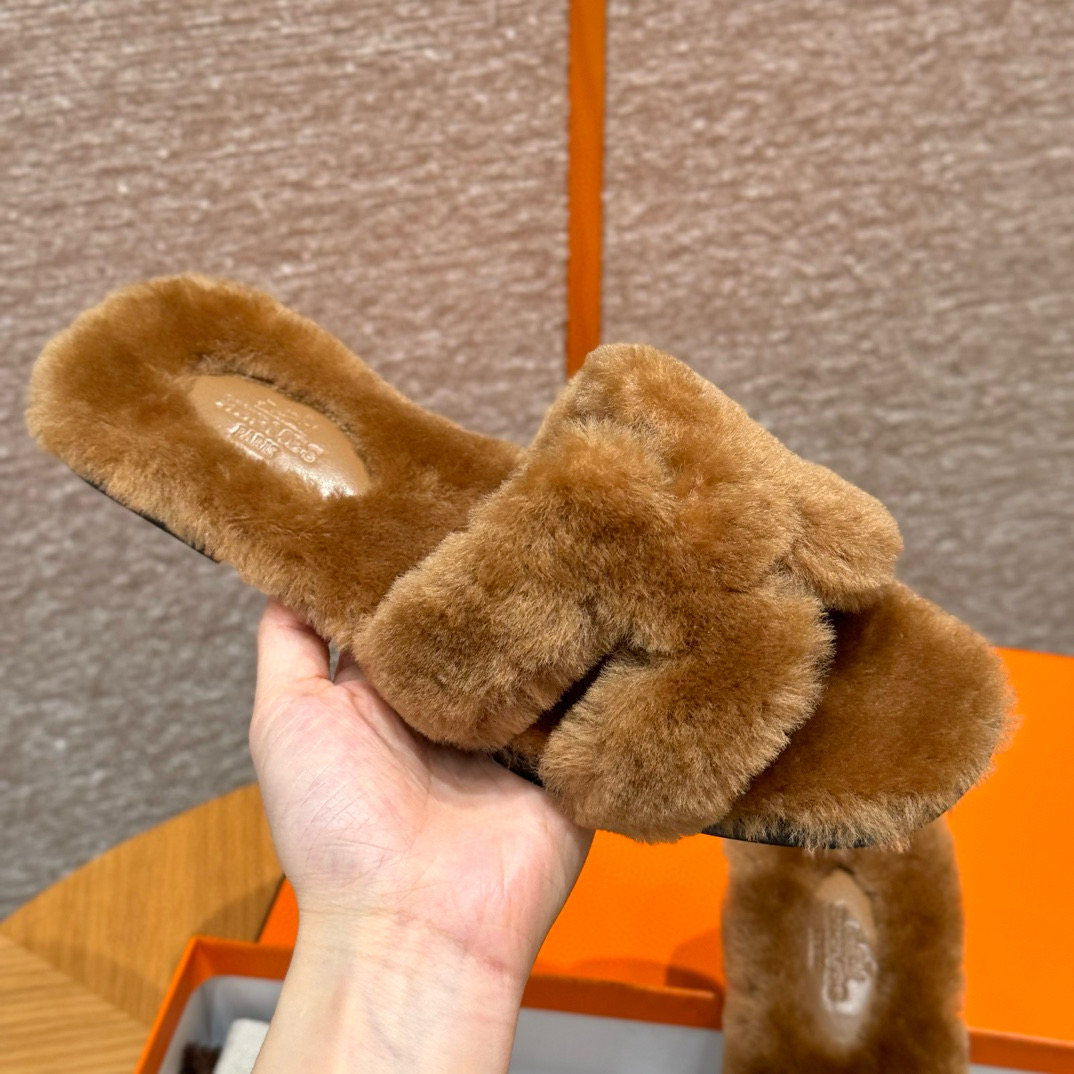 에르메스 Hermes 181 Oran sanda Woolskin&Khaki