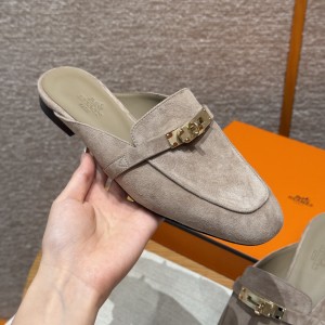 에르메스 Hermes 188 Oz Mule Chamois&Sand color