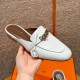 에르메스 Hermes 188 Oz Mule Goatskin&01 Blanc