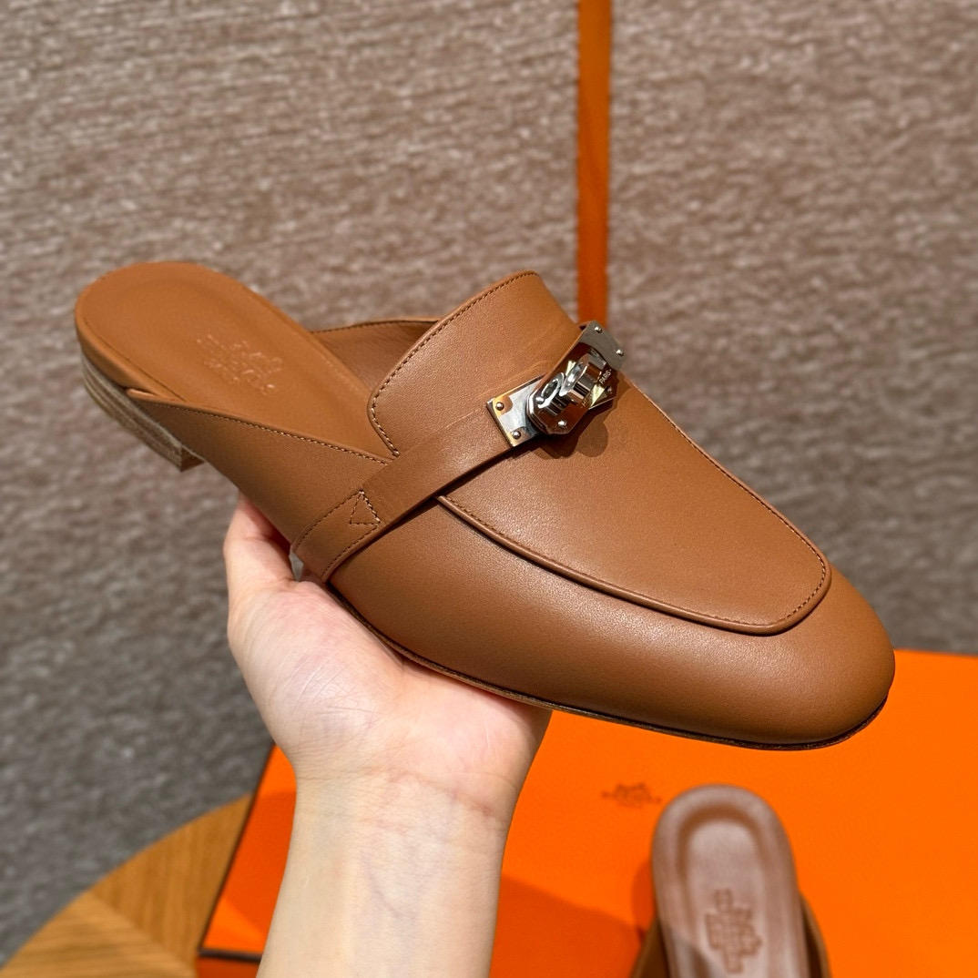 에르메스 Hermes 188 Oz Mule Goatskin&37 Gold silver