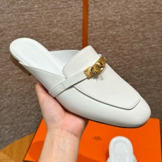 에르메스 Hermes 188 Oz Mule Goatskin&Blanc gold
