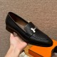 에르메스 Hermes 192 Royal loafer Goathide&89 Noir silver
