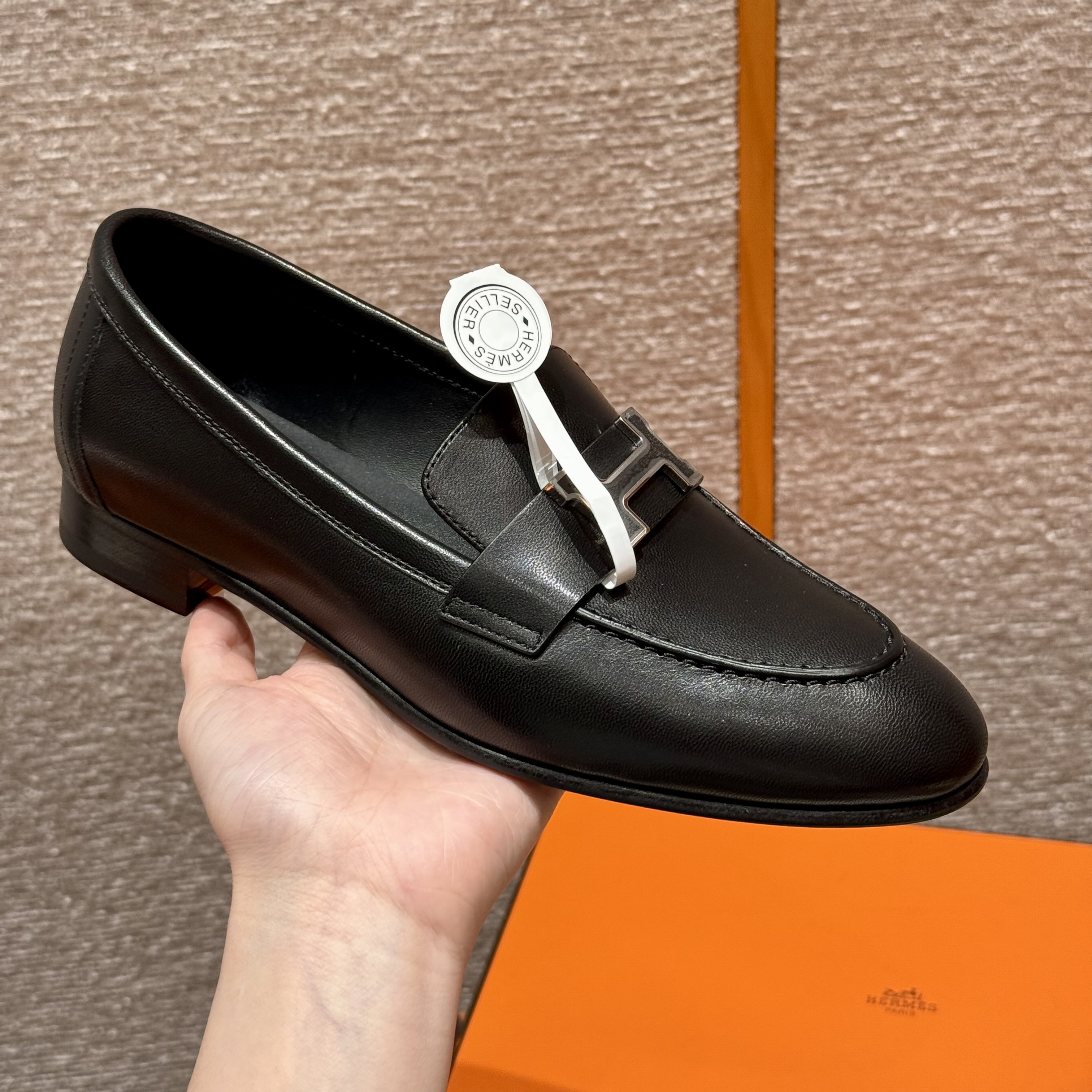 에르메스 Hermes 192 Royal loafer Goatskin&89 Noir