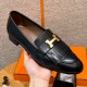 에르메스 Hermes 192 Royal loafer Goathide&89 Noir gold
