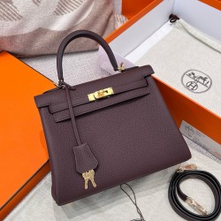 에르메스 Hermes Kelly 25cm Germany Leather 0G Rouge seller/gold