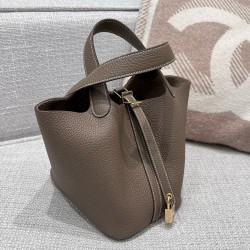 에르메스 Hermes Picotin 18cm Germany Leather 18 Etoupe/silver