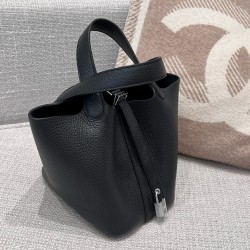 에르메스 Hermes Picotin 18cm Germany Leather 89 Noir/silver