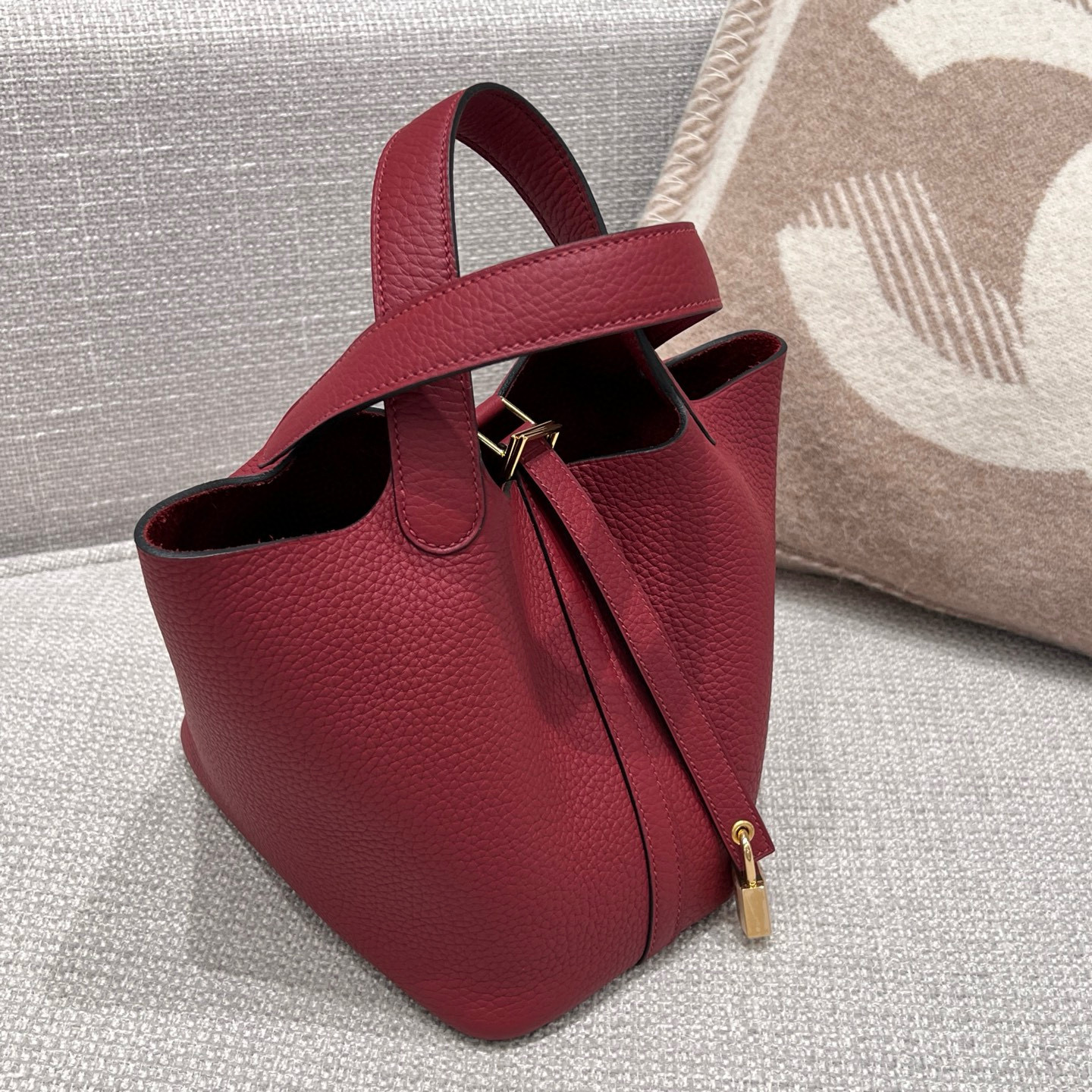 에르메스 Hermes Picotin 18cm Germany Leather K1 Rouge grenat/gold