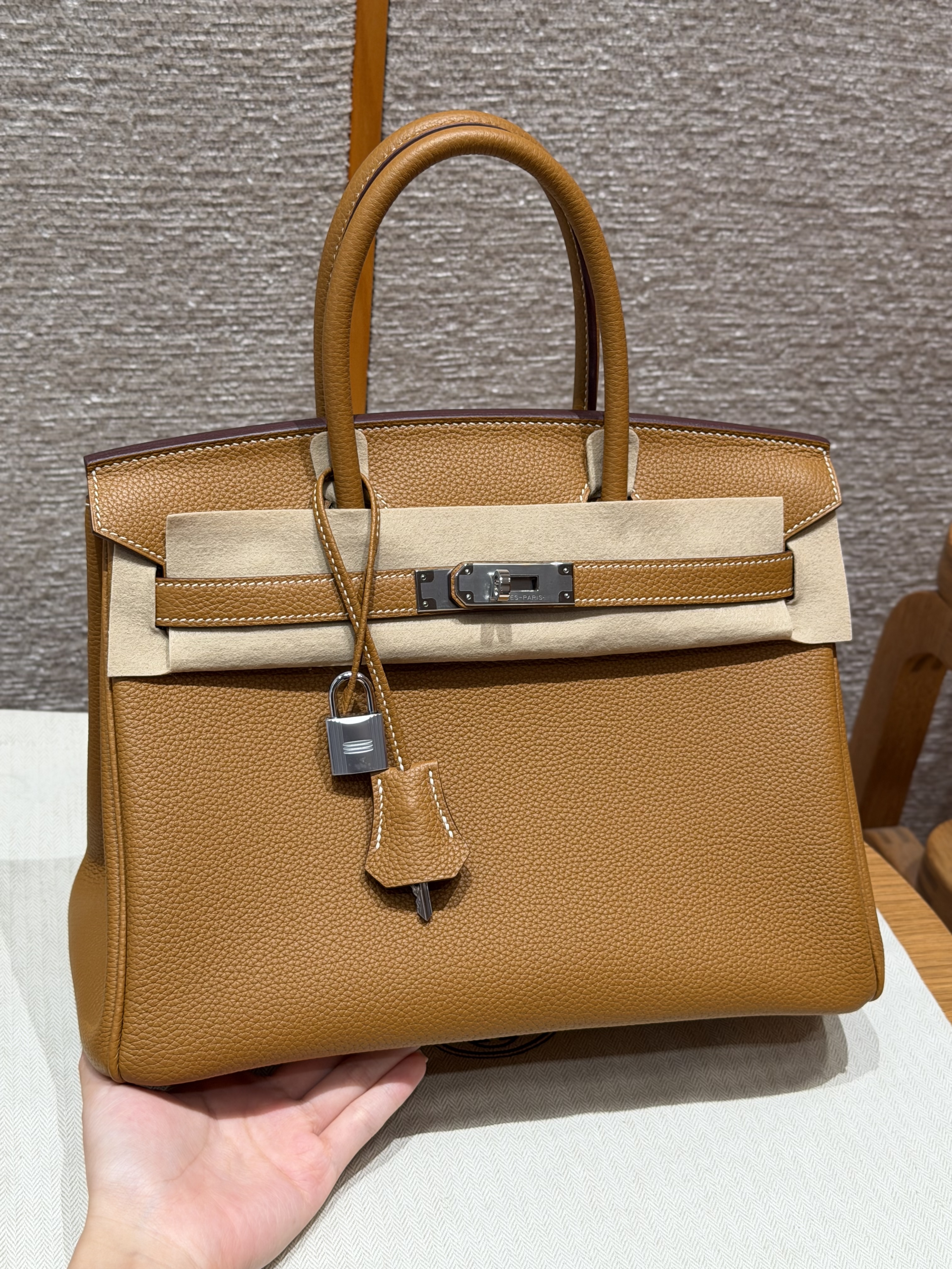 에르메스 Hermes Birkin 30cm Togo 21 Natural Sable/silver
