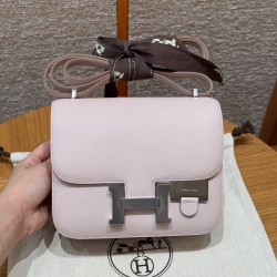 에르메스 Hermes Constance with mirror 19cm Epsom 09 Mauve pale/silver