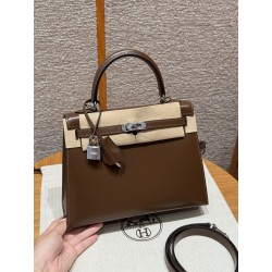 에르메스 Hermes Kelly 25cm Box 3G Alezan/silver