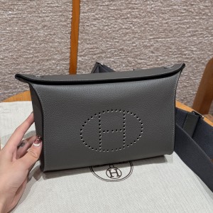 에르메스 Hermes Videpoches Togo 8F Etain/silver