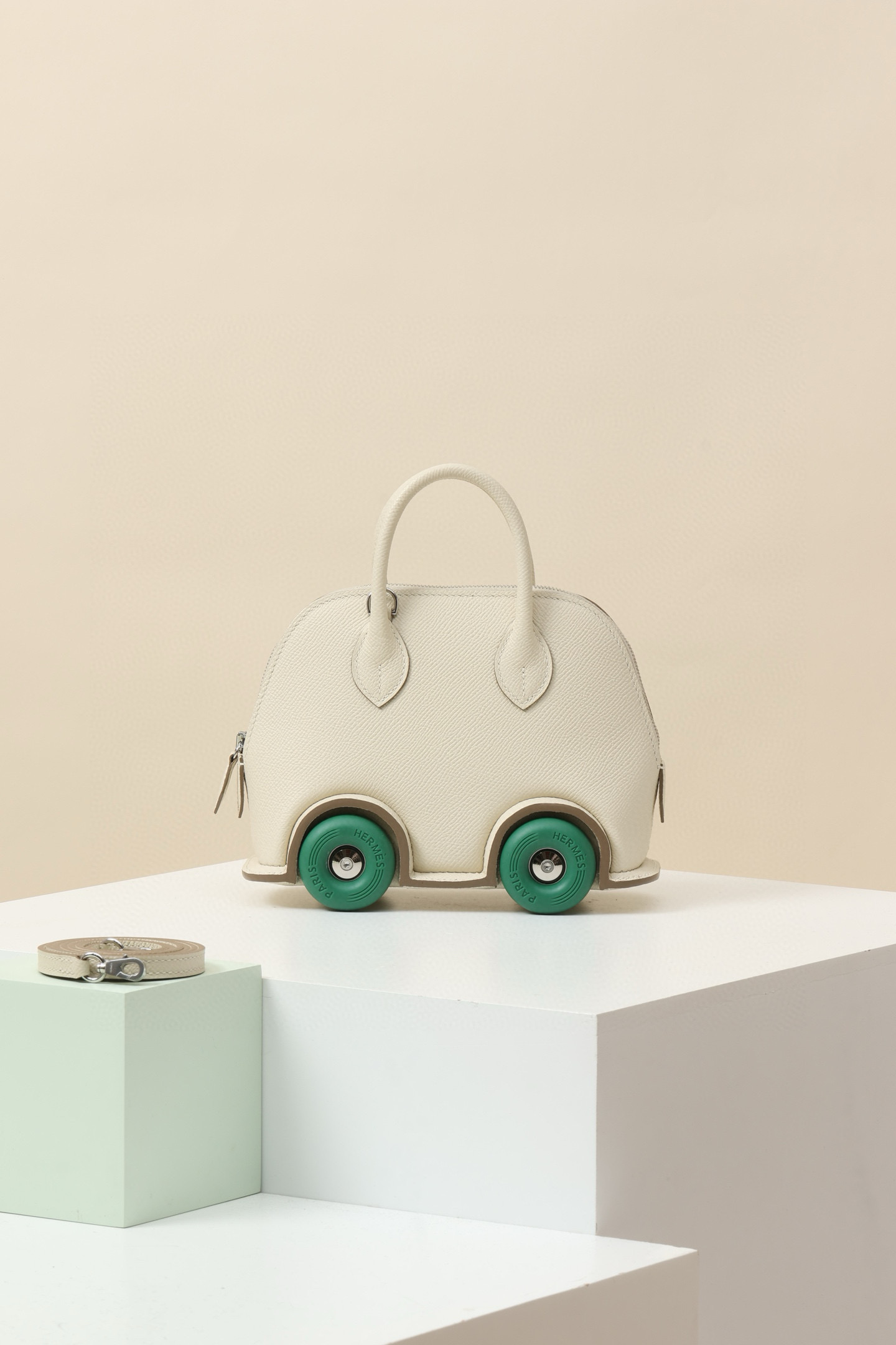 에르메스 Hermes Bolide On Wheels 18cm Epsom 10 Craie