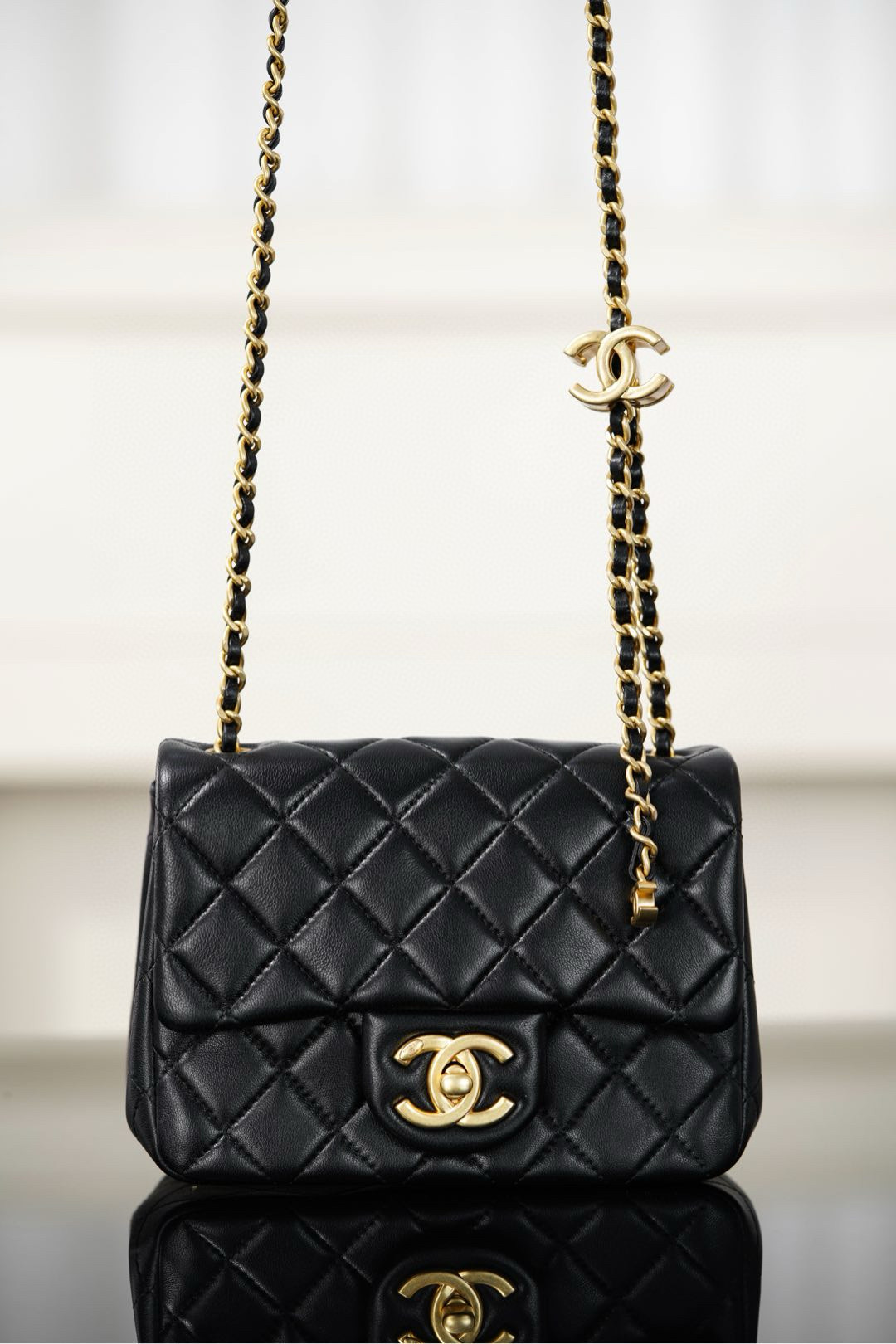 샤넬 Chanel 25B AS5758 Mini Flap Bag Black 18cm