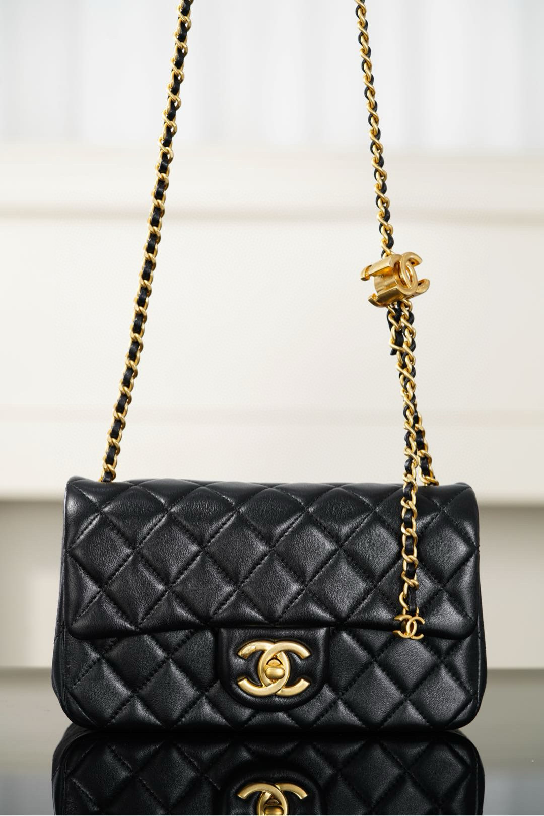 샤넬 Chanel 25B AS5759 Mini Flap Bag Black 20cm
