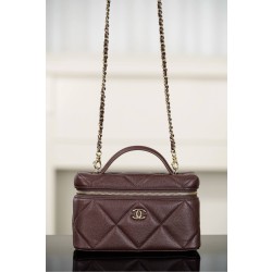 샤넬 CHANEL 25k Vanity with Chain Brown 19.5cm