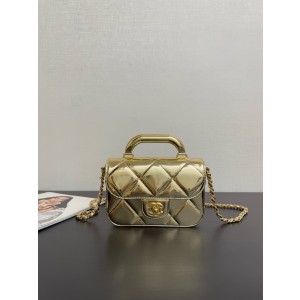 샤넬 Chanel 25k AS5805 Mini Flap Bag with Top Handle 99513 gold