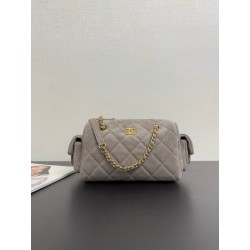 샤넬 Chanel 25k Chain Handle Bowling Bag 99517 Grey 24cm