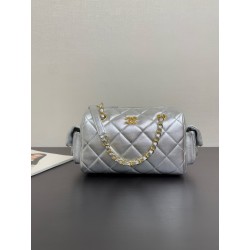 샤넬 Chanel 25k Chain Handle Bowling Bag 99517 silver 24cm