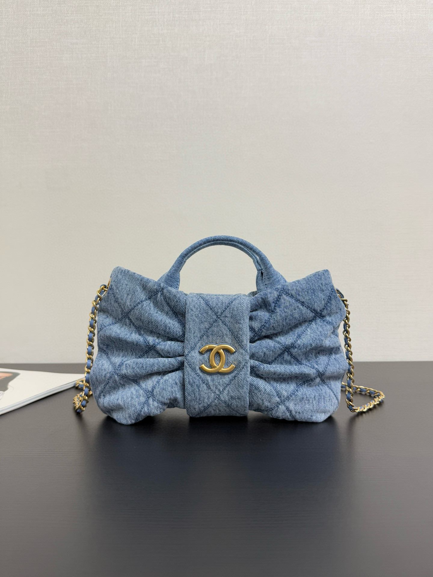 샤넬 Chanel 25k AS5849 Mini Bow Bag 99515 Blue 26cm